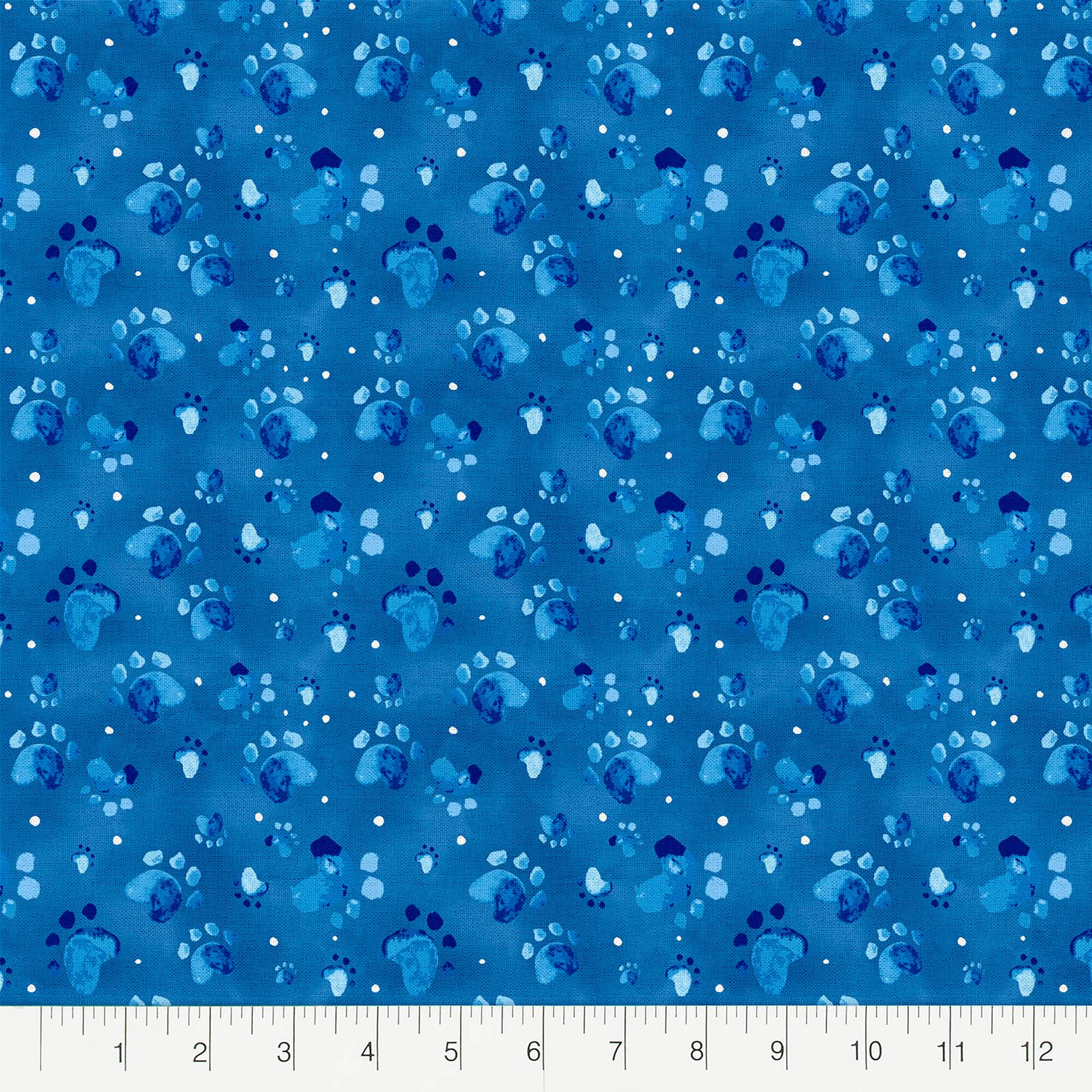 Fabric Editions Blue Good Boy Cotton Fabric